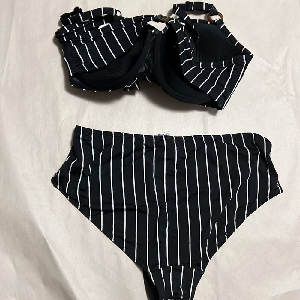 PRIMARK STRIPED 2 PIECE SWIMSUIT‎ SIZE 10 - Picture 2 of 3